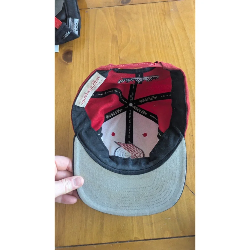 Mitchell Ness Portland Trail Blazers‎ Red Black Snapback Hat NBA Basketball Cap